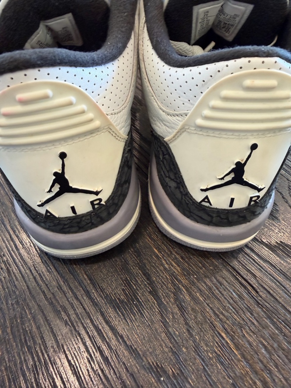 Nike Air Jordan 3 Retro White Cement Grey Shoes size 7Y - Picture 9 of 13